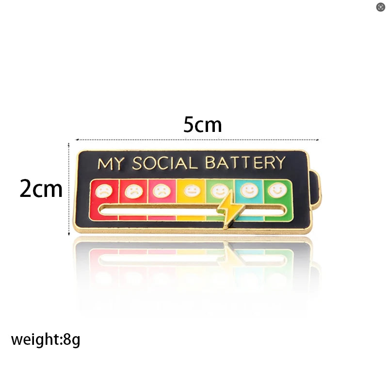 Social Battery Brooch