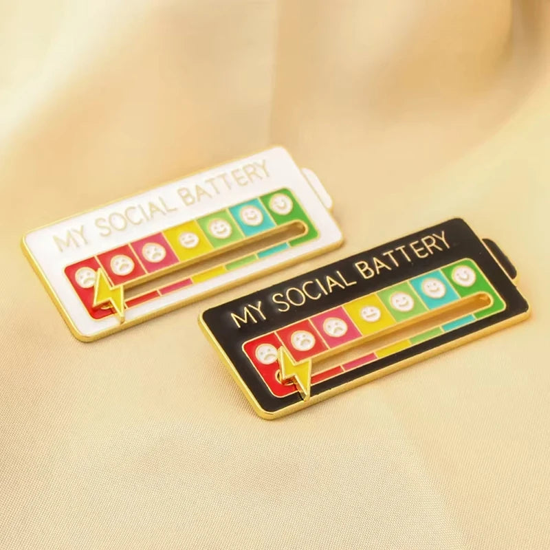 Social Battery Brooch
