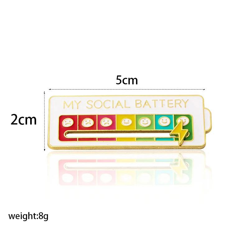 Social Battery Brooch