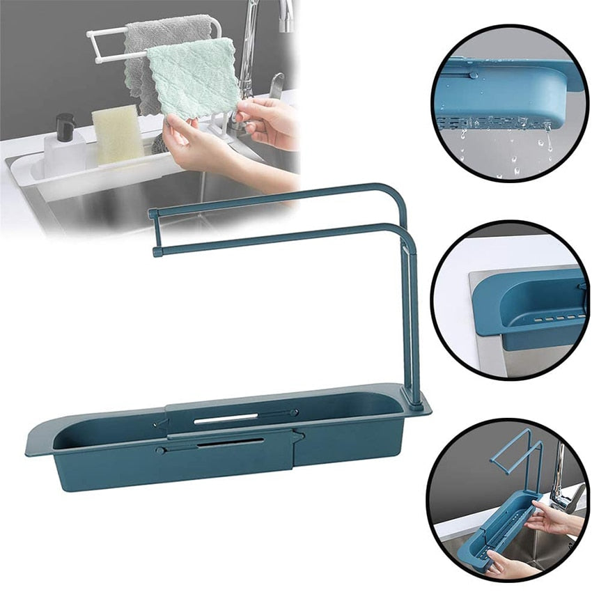 telescopic sink shelf